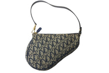 Load image into Gallery viewer, Christian DIor クリスチャンディオール サドル ポーチ ワンショルダーバック MC1021 トロッター柄 ネイビー 美品 中古 54539