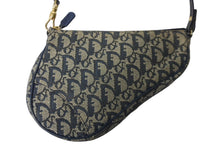 Load image into Gallery viewer, Christian DIor クリスチャンディオール サドル ポーチ ワンショルダーバック MC1021 トロッター柄 ネイビー 美品 中古 54539