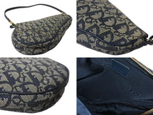 Load image into Gallery viewer, Christian DIor クリスチャンディオール サドル ポーチ ワンショルダーバック MC1021 トロッター柄 ネイビー 美品 中古 54539