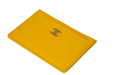 画像をギャラリービューアに読み込む, 極美品 CHANEL シャネル カードケース ココマーク 6番台 2000年 イエロー レザー ゴールド金具 フランス製 中古 54541