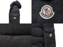画像をギャラリービューアに読み込む, MONCLER モンクレール ダウンジャケット NORME AFNOR フード取り外し ウール ナイロン グレー G32-003 サイズ0 美品 中古 54553