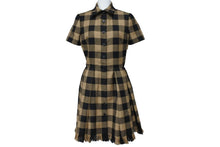 Load image into Gallery viewer, 極美品 Christian Dior クリスチャンディオール ワンピース チェック柄 ショートドレス ウール サイズ34 041R37A1184 中古 54554