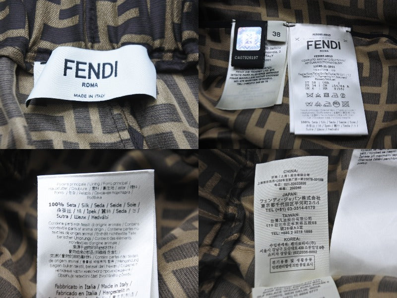 極美品 FENDI フェンディ ショートパンツ ツーピースパジャマ ズッカ柄