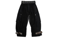 Load image into Gallery viewer, LOUIS VUITTON ルイヴィトン ハイウエストカーゴパンツ RW211B AN1 FKPX74 ブラック グレー シルバー金具 サイズ36 美品 中古 54588