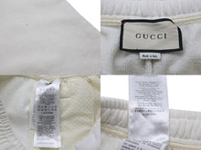 画像をギャラリービューアに読み込む, GUCCI グッチ パンツ ブロックスウェットジョギングロングパンツ サイズL 20AW ホワイト 625403XJCSU ゴールド金具 美品 中古 54594