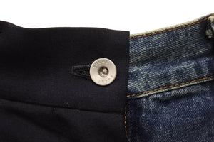 Sacai サカイ スカート 再構築 デニムパンツ ボトムス 21 -05713 ブルー ブラック サイズ0 美品 中古 54615