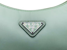 Load image into Gallery viewer, 新品未使用品 PRADA プラダ ハンドバッグ 1NE204 R064 ホーボー ミニバッグ 三角ロゴ金具 グリーン シルバー金具 中古 54617