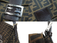 画像をギャラリービューアに読み込む, FENDI フェンディ ハンドバッグ マンマバケット ズッカ柄 ブラウン 26325 キャンバス レザー シルバー金具 中古 54619
