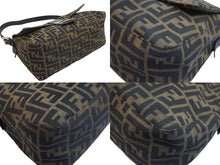 画像をギャラリービューアに読み込む, FENDI フェンディ ハンドバッグ マンマバケット ズッカ柄 ブラウン 26325 キャンバス レザー シルバー金具 中古 54619