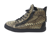 画像をギャラリービューアに読み込む, GIUSEPPE ZANOTTI ジュゼッペザノッティ スニーカー ハイカット パイソン柄 レザー サイズ46 シルバー金具 美品 中古 54625