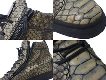 画像をギャラリービューアに読み込む, GIUSEPPE ZANOTTI ジュゼッペザノッティ スニーカー ハイカット パイソン柄 レザー サイズ46 シルバー金具 美品 中古 54625