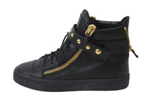 画像をギャラリービューアに読み込む, GIUSEPPE ZANOTTI ジュゼッペザノッティ スニーカー スタッズ クラスプ ブラック レザー 46 ゴールド金具 美品 中古 54627