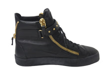 画像をギャラリービューアに読み込む, GIUSEPPE ZANOTTI ジュゼッペザノッティ スニーカー スタッズ クラスプ ブラック レザー 46 ゴールド金具 美品 中古 54627