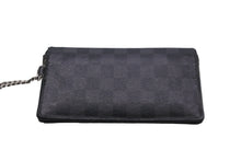 Load image into Gallery viewer, LOUIS VUITTON ルイヴィトン ダミエグラフィット アコルディオン 長財布 チェーン付き ブラック N60023 中古 54633