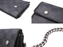 Load image into Gallery viewer, LOUIS VUITTON ルイヴィトン ダミエグラフィット アコルディオン 長財布 チェーン付き ブラック N60023 中古 54633