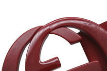 画像をギャラリービューアに読み込む, GUCCI グッチ ベルト バックル インターロッキングGG 赤 レッド スウェード シルバー 中古 54635