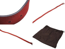 画像をギャラリービューアに読み込む, GUCCI グッチ ベルト バックル インターロッキングGG 赤 レッド スウェード シルバー 中古 54635