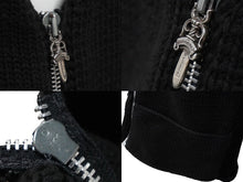 画像をギャラリービューアに読み込む, ChromeHearts クロムハーツ ベビーゲージ ニット ベスト ダガージップ ニット シルバー925 ブラック サイズS 美品 中古 54673