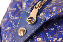 画像をギャラリービューアに読み込む, 新品同様 GOYARD ゴヤール ポーチ クラッチバッグ BOEING25 ボーイング25 ブルー PVC レザー シルバー金具 中古 54681