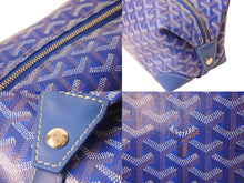 画像をギャラリービューアに読み込む, 新品同様 GOYARD ゴヤール ポーチ クラッチバッグ BOEING25 ボーイング25 ブルー PVC レザー シルバー金具 中古 54681