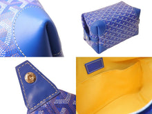 画像をギャラリービューアに読み込む, 新品同様 GOYARD ゴヤール ポーチ クラッチバッグ BOEING25 ボーイング25 ブルー PVC レザー シルバー金具 中古 54681