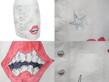 画像をギャラリービューアに読み込む, CHROME HEARTS クロムハーツ 世界唯一 マッティボーイ 手描き ペイント スカート CHプラス ホワイト 羊皮 M 美品 中古 54682