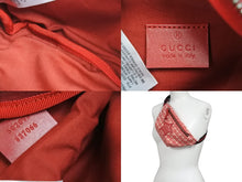 画像をギャラリービューアに読み込む, 極美品 GUCCI グッチ キッズ ウエストバッグ・ボディバッグ バックル 502095/527066 GG コットン レッド シルバー金具 中古 54693