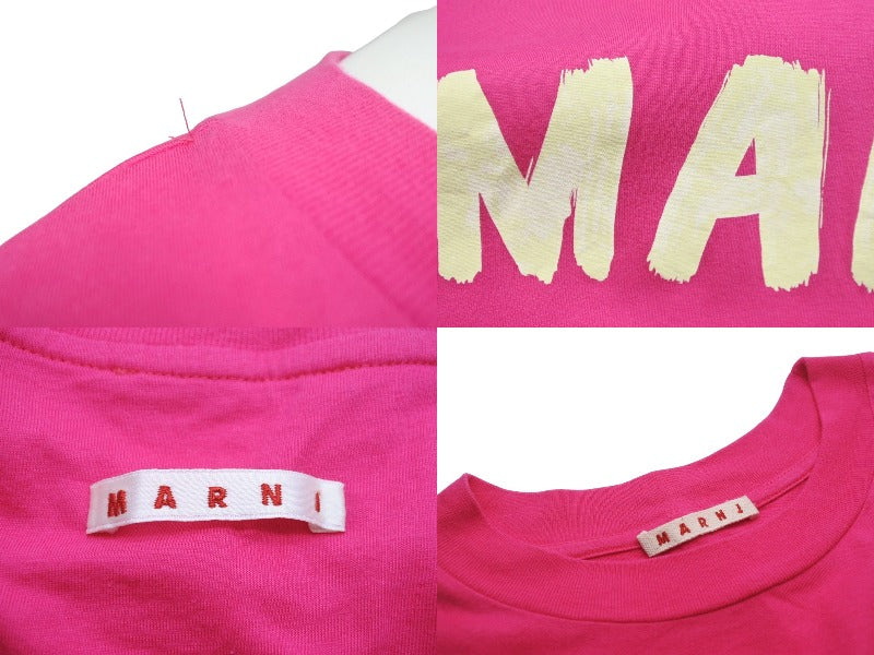 MARNI マルニ 半袖Ｔシャツ ロゴ 手書き風 オーバーサイズ THJET49EPC