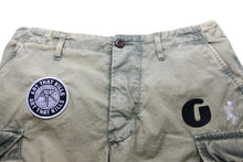 Load image into Gallery viewer, 新品同様 GALLERY DEPT ギャラリーデプト ショートパンツ Kenzie Fatigue カーゴショーツ パッチ ペイント グリーン 32 中古 54743