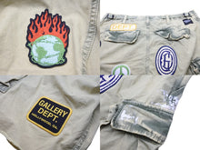 Load image into Gallery viewer, 新品同様 GALLERY DEPT ギャラリーデプト ショートパンツ Kenzie Fatigue カーゴショーツ パッチ ペイント グリーン 32 中古 54743
