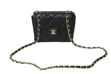 画像をギャラリービューアに読み込む, CHANEL シャネル ミニマトラッセ ショルダーバッグ 7番台 ココマーク ラムスキン ブラック ゴールド 美品 中古 54815