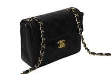 画像をギャラリービューアに読み込む, CHANEL シャネル ミニマトラッセ ショルダーバッグ 7番台 ココマーク ラムスキン ブラック ゴールド 美品 中古 54815