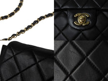画像をギャラリービューアに読み込む, CHANEL シャネル ミニマトラッセ ショルダーバッグ 7番台 ココマーク ラムスキン ブラック ゴールド 美品 中古 54815