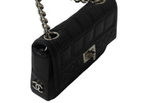 画像をギャラリービューアに読み込む, CHANEL シャネル 2.55チョコバーチェーンミニショルダーバッグ ラムスキン 6番台 ブラック シルバー金具 美品 中古 54822