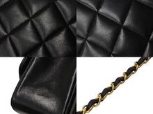 画像をギャラリービューアに読み込む, 極美品 CHANEL シャネル ショルダーバッグ ダイアナ マトラッセ 22cm 4番台 ラムスキン ブラック ゴールド金具 中古 54825