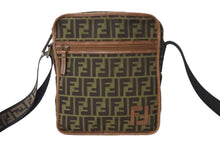 画像をギャラリービューアに読み込む, FENDI フェンディ ショルダーバッグ 7VA152 ズッカ柄 ブラウン キャンバス ゴールド金具 美品 中古 54833