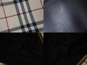 BURBERRY バーバリー ハンドバッグ ミニボストンバッグ ノバチェック ベージュ ブラウン キャンバス レザー 良品 中古 54835
