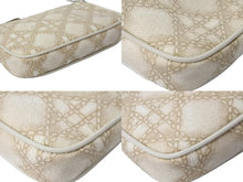 Load image into Gallery viewer, Christian Dior クリスチャンディオール ハンドバッグ ポーチ 00-LU-1018 ベージュ シルバー金具 美品 中古 54866