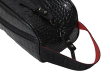 Load image into Gallery viewer, Christian Louboutin クリスチャンルブタン クラッチバッグ ブラスター クロコ ブラック レッド カーフ 1215079 美品 中古 54873
