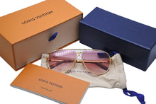 画像をギャラリービューアに読み込む, 極美品 LOUIS VUITTON ルイヴィトン サングラス LV スター・パイロット 61□１０ Z1868U ゴールド金具 中古 54900