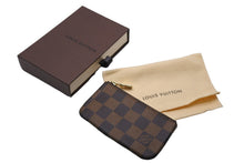 画像をギャラリービューアに読み込む, Louis Vuitton ルイヴィトン ポシェット クレ キー コインケース N62658 ダミエキャンバス ブラウン ゴールド 美品 中古 54925
