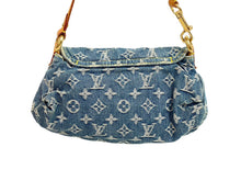 画像をギャラリービューアに読み込む, LOUIS VUITTON ルイヴィトン ミニプリーティ モノグラム デニム ブルー M95050 ゴールド金具 美品 中古 54928