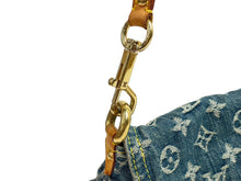 画像をギャラリービューアに読み込む, LOUIS VUITTON ルイヴィトン ミニプリーティ モノグラム デニム ブルー M95050 ゴールド金具 美品 中古 54928