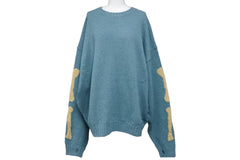 New and unused KAPITAL Capital Knit 5G Wool BONE Crew Sweater Green Wool Size 3 K2211KN131 Used 55008