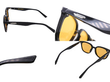 画像をギャラリービューアに読み込む, GENTLE MONSTER ジェントルモンスター サングラス メガネ 63◻︎17-149 プラスチック ブラック オレンジ シルバー 美品 中古 55024