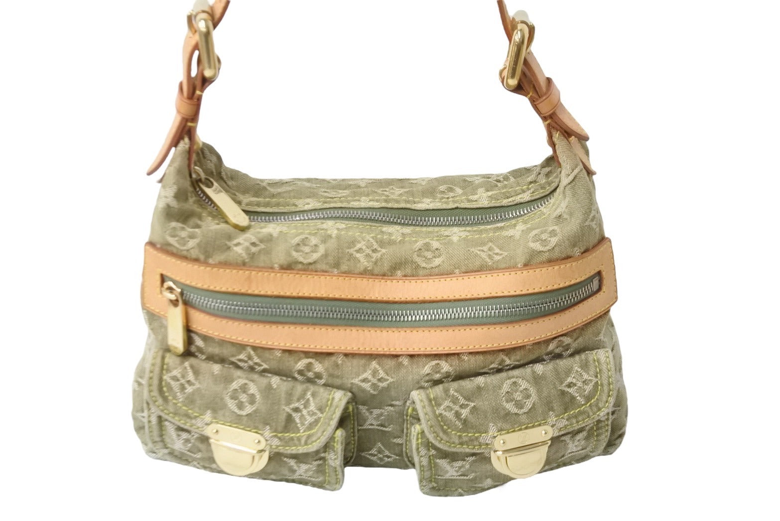 Louis-Vuitton-Monogram-Denim-Baggy-PM-Shoulder-Bag-Green-M95213