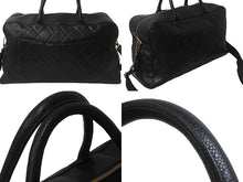 画像をギャラリービューアに読み込む, CHANEL シャネル ヴィンテージ ボストンバッグ キャビアスキン 旅行カバン 8番台 ブラック ゴールド金具 美品 中古 55040