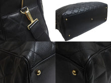 画像をギャラリービューアに読み込む, CHANEL シャネル ヴィンテージ ボストンバッグ キャビアスキン 旅行カバン 8番台 ブラック ゴールド金具 美品 中古 55040