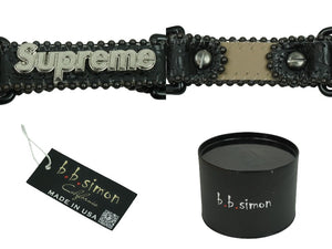 極美品 Supreme × B.B. Simon シュプリーム ビービーサイモン スタッズドッグリーシュ ブラック リード A51SS22 OS 中古 55049