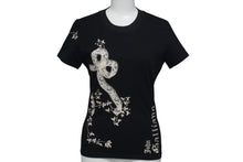 画像をギャラリービューアに読み込む, 極美品 JOHN GALLIANO ジョンガリアーノ 半袖Ｔシャツ トップス リボン刺繍 レース 3A12051197 コットン ブラック S 中古 55127
